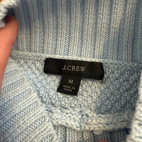 J.Crew Swingy Cable-knit Mockneck Sweater Light Blue Size Medium - Picture 11 of 15